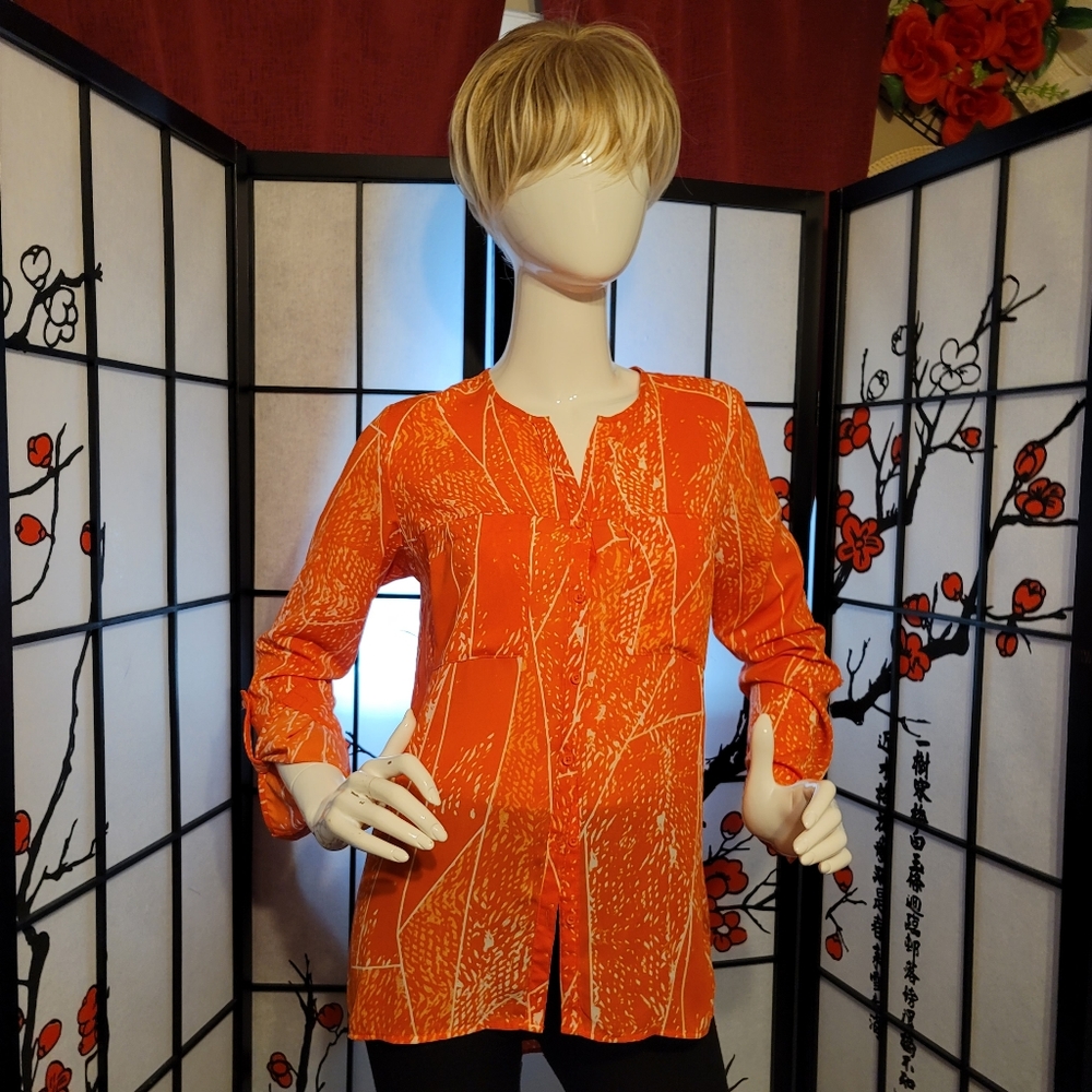 MOSSIMO ORANGE CREAM LADIES BLOUSE/LONG SLEEVE/SIZE XS TP